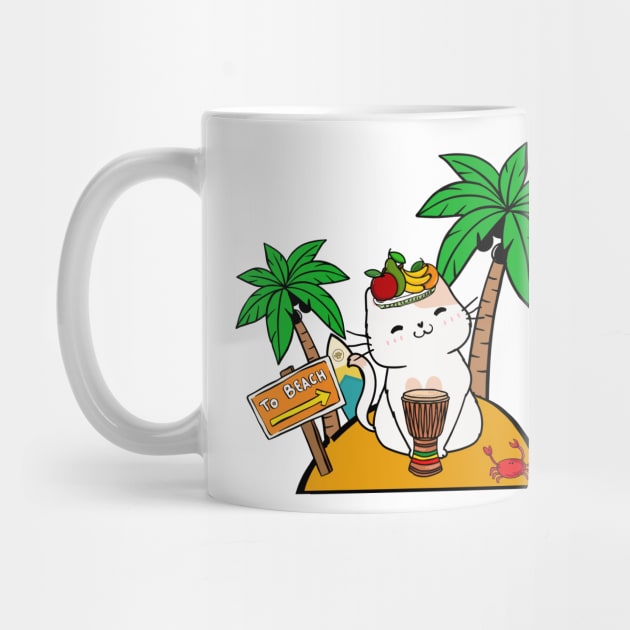 Funny Persian cat is on a deserted island by Pet Station